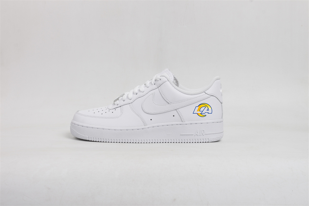 Men's Los Angeles Rams Air Force 1 Low White Shoes 001 Men's Los Angeles Rams Air Force 1 Low White Shoes 001