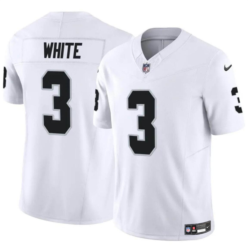 Youth Las Vegas Raiders #3 Zamir White White 2024 F.U.S.E Stitched Football Jersey