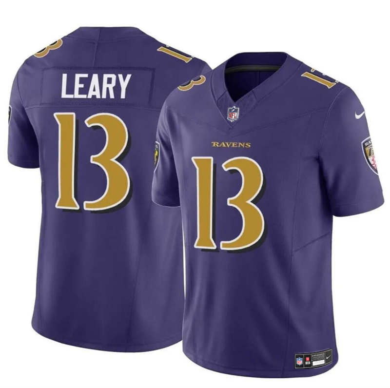 Youth Baltimore Ravens #13 Devin Leary Purple 2023 F.U.S.E Vapor Limited Football Jersey