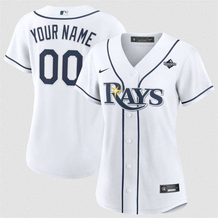 Women's Tampa Bay Rays Active Player Custom White 2026 World Series Home Cool Base Stitched Baseball Jersey(Run Small)