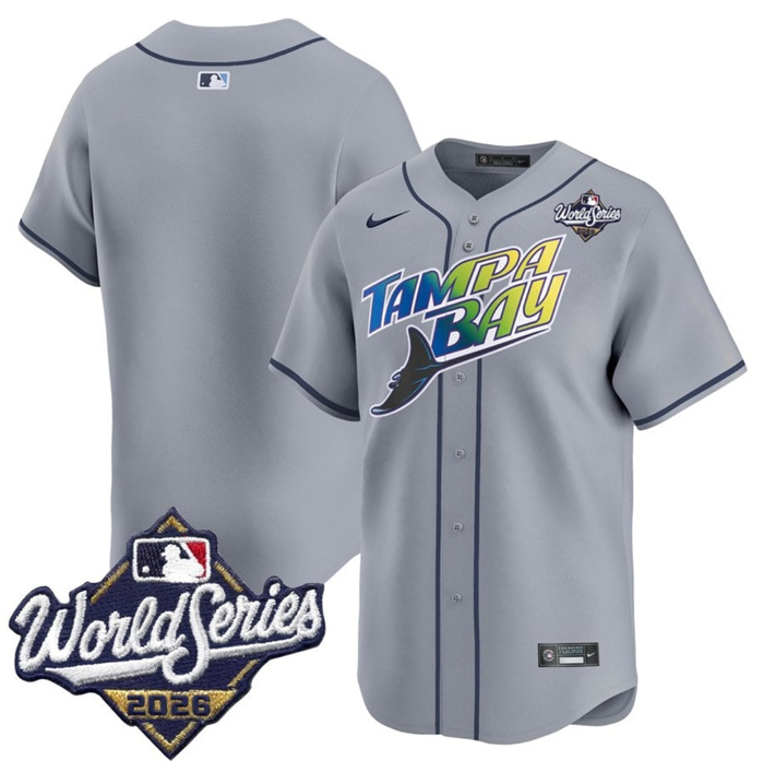 Men's Tampa Bay Rays Blank Grey 2026 World Series Limited Stitched Baseball Jersey