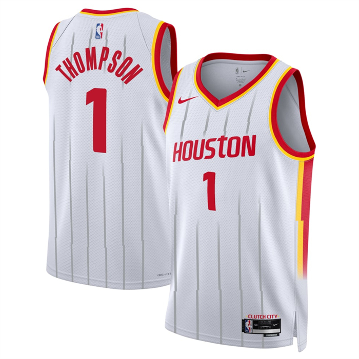 Men's Houston Rockets #1 Amen Thompson White 2026/27 Association Edition Stitched Basketball Jersey