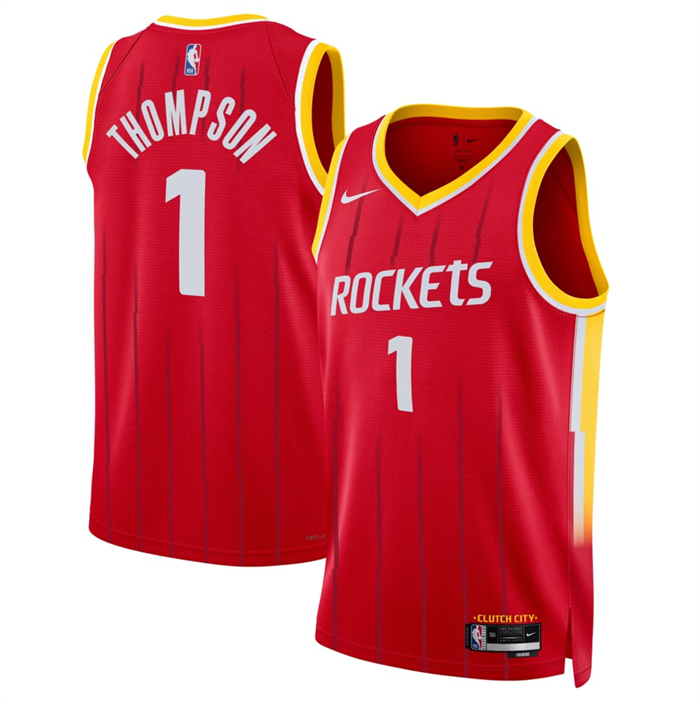 Men's Houston Rockets #1 Amen Thompson Red 2026/27 Icon Edition Stitched Basketball Jersey