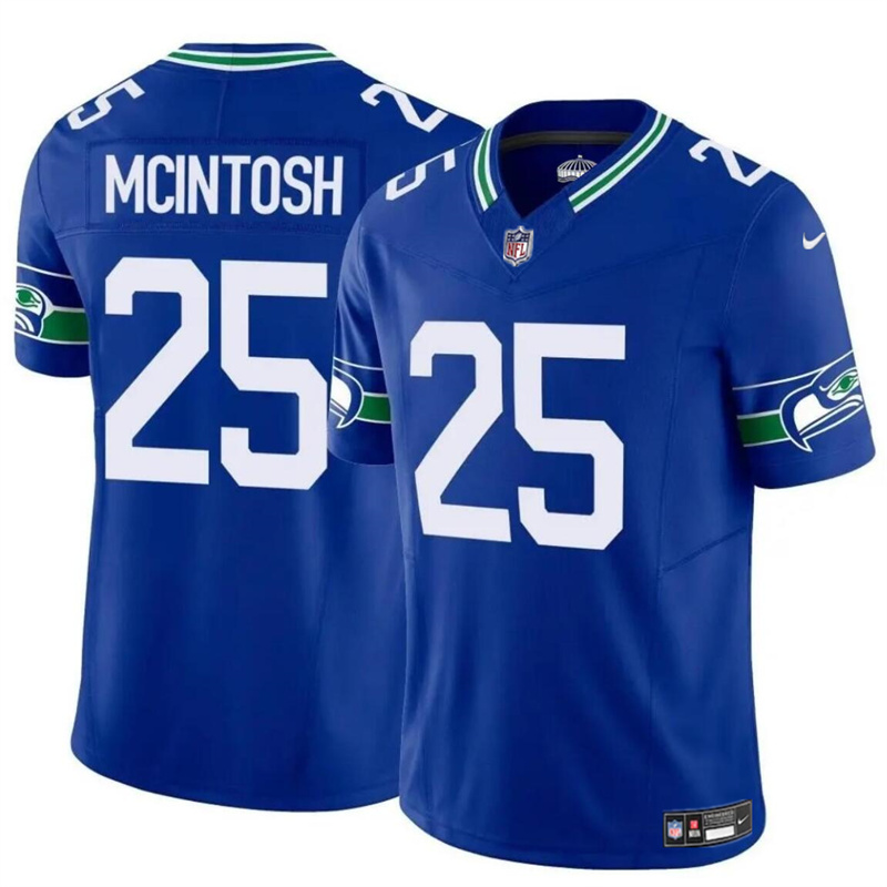 YYouth Seattle Seahawks #25 Kenny McIntosh Royal 2024 F.U.S.E Throwback Vapor Limited Stitched Football Jersey