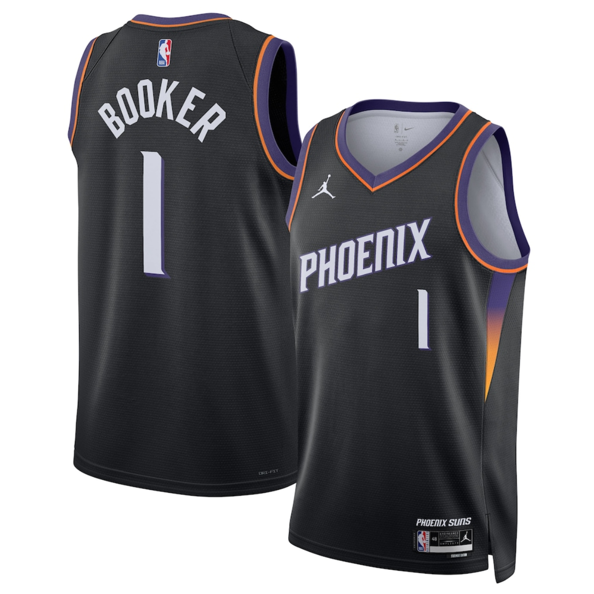 Men's Phoenix Suns #1 Devin Booker Black Stitched Basketball Jersey