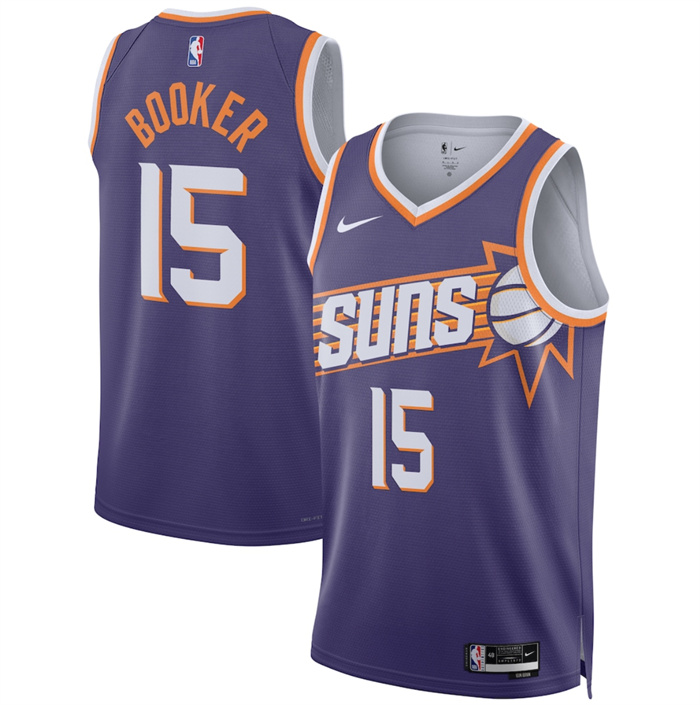 Men's Phoenix Suns #15 Devin Booker Purple 2026 Icon Edition Stitched Basketball Jersey