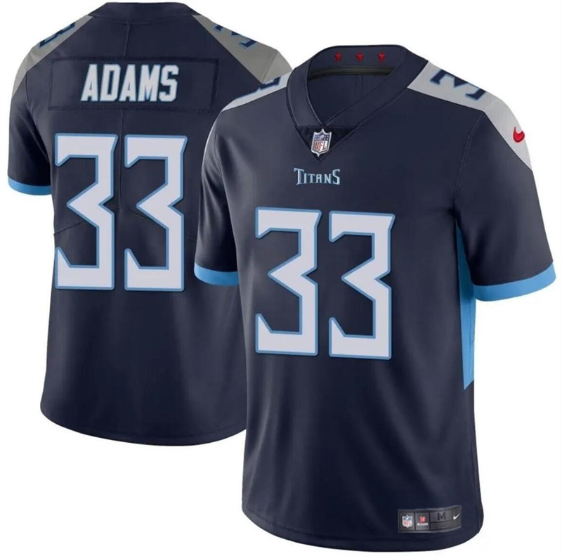 Youth Tennessee Titans #33 Jamel Adams Navy Vapor Limited Stitched Football Jersey