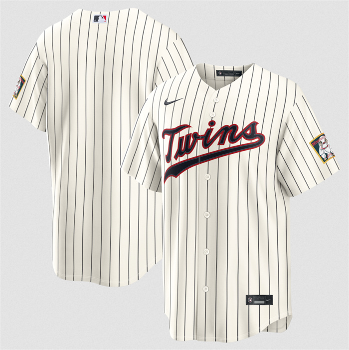 Men's Minnesota Twins Blank Cream 2026 Field of Dreams Stadium Stitched Baseball Jersey