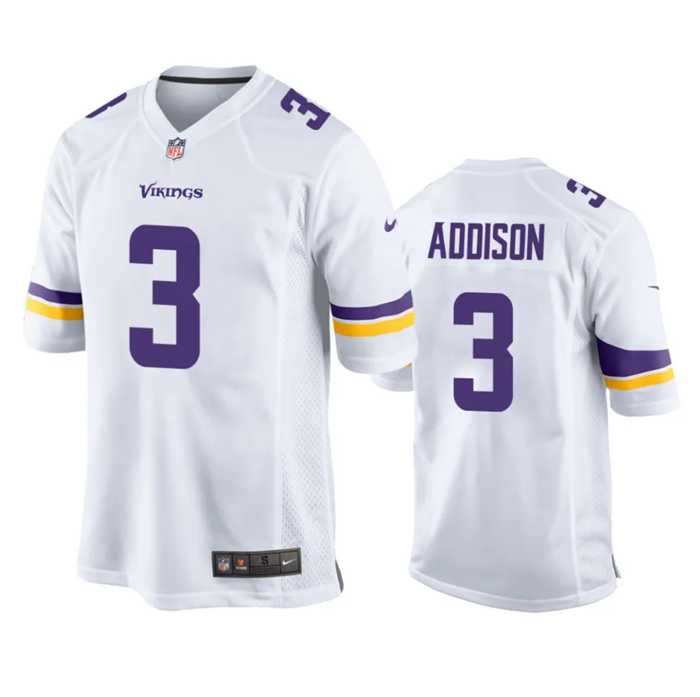 Youth Minnesota Vikings Minnesota Vikings #3 Jordan Addison White Stitched Game Jersey