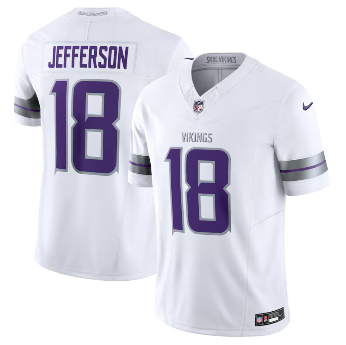 Youth Minnesota Vikings #18 Justin Jefferson White F.U.S.E. Winter Warrior Limited Stitched Jersey