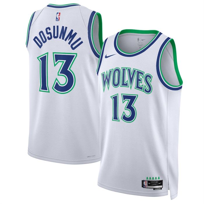 Men's Minnesota Timberwolves #13 Ayo Dosunmu White 2026/27 Association Edition Stitched Basketball Jersey