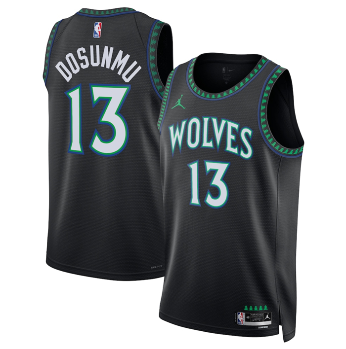 Men's Minnesota Timberwolves #13 Ayo Dosunmu Black 2026/27 Statement Edition Stitched Basketball Jersey