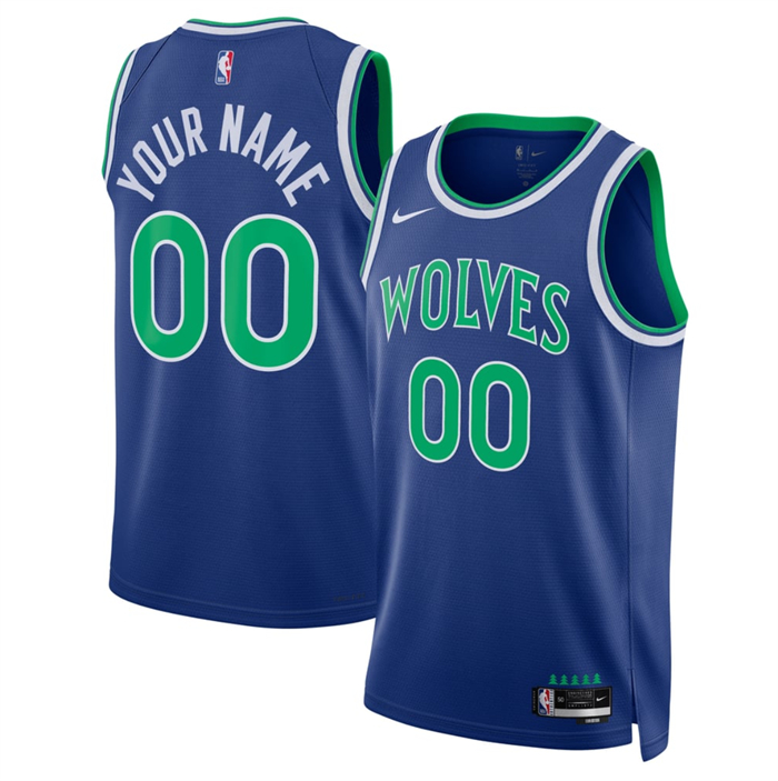 Men's Minnesota Timberwolves Active Player Custom Blue 2026/27 Icon Edition Stitched Basketball Jersey