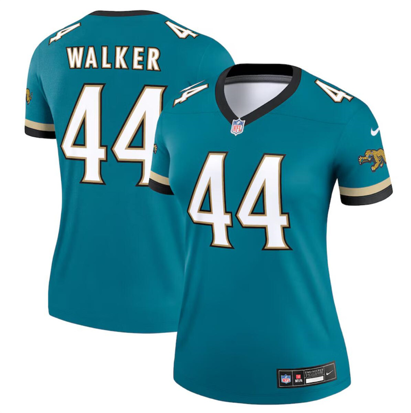 Women's Jacksonville Jaguars #44 Travon Walker Teal 2024 Prowler Throwback Vapor Limited Stitched Football Jersey(Run Small)