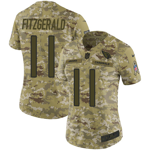 Nike Cardinals #11 Larry Fitzgerald Camo Women's Stitched NFL Limited 2018 Salute to Service Jersey Nike Cardinals #11 Larry Fitzgerald Camo Women's Stitched NFL Limited 2018 Salute to Service Jersey
