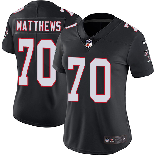 Nike Falcons #70 Jake Matthews Black Alternate Women's Stitched NFL Vapor Untouchable Limited Jersey Nike Falcons #70 Jake Matthews Black Alternate Women's Stitched NFL Vapor Untouchable Limited Jersey