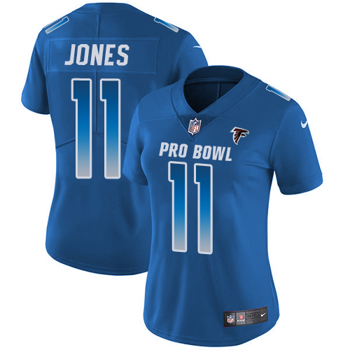 Nike Falcons #11 Julio Jones Royal Women's Stitched NFL Limited NFC 2018 Pro Bowl Jersey Nike Falcons #11 Julio Jones Royal Women's Stitched NFL Limited NFC 2018 Pro Bowl Jersey