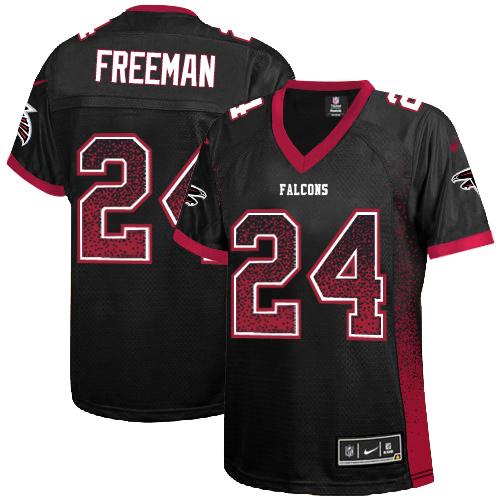 Nike Falcons #24 Devonta Freeman Black Alternate Women's Stitched NFL Elite Drift Fashion Jersey Nike Falcons #24 Devonta Freeman Black Alternate Women's Stitched NFL Elite Drift Fashion Jersey