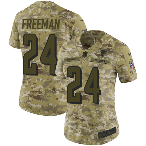 Nike Falcons #24 Devonta Freeman Camo Women's Stitched NFL Limited 2018 Salute to Service Jersey Nike Falcons #24 Devonta Freeman Camo Women's Stitched NFL Limited 2018 Salute to Service Jersey