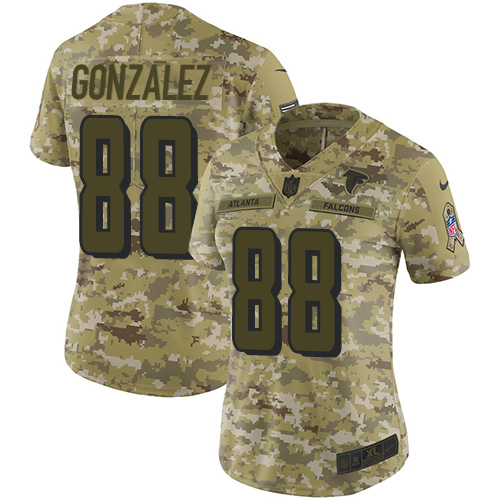 Nike Falcons #88 Tony Gonzalez Camo Women's Stitched NFL Limited 2018 Salute to Service Jersey Nike Falcons #88 Tony Gonzalez Camo Women's Stitched NFL Limited 2018 Salute to Service Jersey