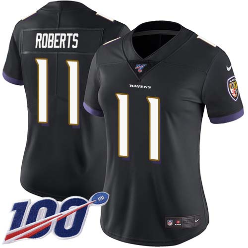 Nike Ravens #11 Seth Roberts Black Alternate Women's Stitched NFL 100th Season Vapor Untouchable Limited Jersey Nike Ravens #11 Seth Roberts Black Alternate Women's Stitched NFL 100th Season Vapor Untouchable Limited Jersey