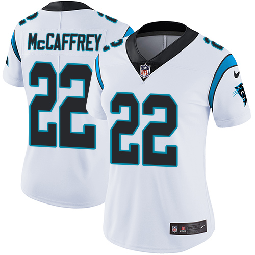 Nike Panthers #22 Christian McCaffrey White Women's Stitched NFL Vapor Untouchable Limited Jersey Nike Panthers #22 Christian McCaffrey White Women's Stitched NFL Vapor Untouchable Limited Jersey