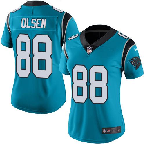 Nike Panthers #88 Greg Olsen Blue Alternate Women's Stitched NFL Vapor Untouchable Limited Jersey Nike Panthers #88 Greg Olsen Blue Alternate Women's Stitched NFL Vapor Untouchable Limited Jersey
