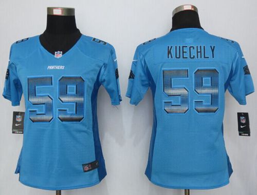 Nike Panthers #59 Luke Kuechly Blue Alternate Women's Stitched NFL Elite Strobe Jersey Nike Panthers #59 Luke Kuechly Blue Alternate Women's Stitched NFL Elite Strobe Jersey