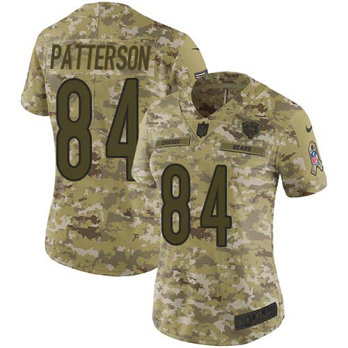Nike Bears #84 Cordarrelle Patterson Camo Women's Stitched NFL Limited 2018 Salute To Service Jersey