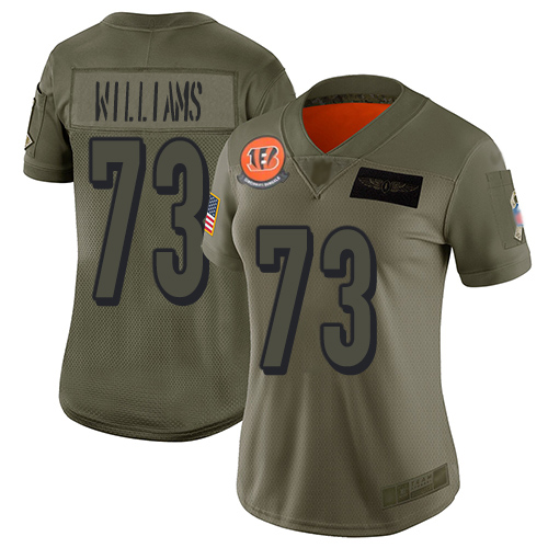 Nike Bengals #73 Jonah Williams Camo Women's Stitched NFL Limited 2019 Salute to Service Jersey