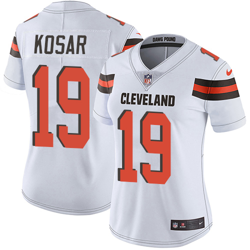 Nike Browns #19 Bernie Kosar White Women's Stitched NFL Vapor Untouchable Limited Jersey