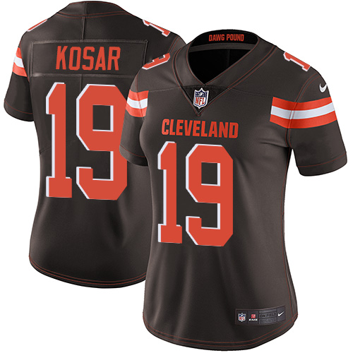 Nike Browns #19 Bernie Kosar Brown Team Color Women's Stitched NFL Vapor Untouchable Limited Jersey