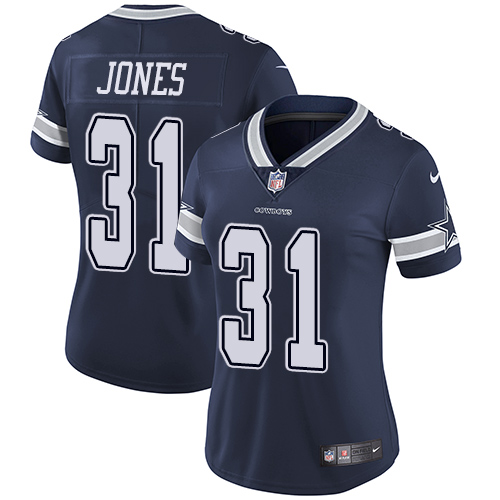 Nike Cowboys #31 Byron Jones Navy Blue Team Color Women's Stitched NFL Vapor Untouchable Limited Jersey