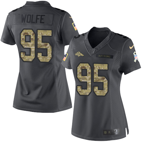 Nike Broncos #95 Derek Wolfe Black Women's Stitched NFL Limited 2016 Salute to Service Jersey Nike Broncos #95 Derek Wolfe Black Women's Stitched NFL Limited 2016 Salute to Service Jersey