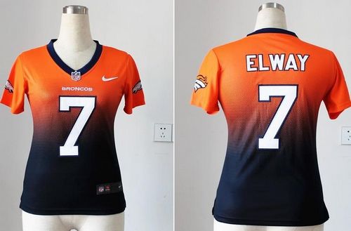 Nike Broncos #7 John Elway Orange/Blue Women's Stitched NFL Elite Fadeaway Fashion Jersey Nike Broncos #7 John Elway Orange/Blue Women's Stitched NFL Elite Fadeaway Fashion Jersey