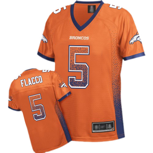 Nike Broncos #5 Joe Flacco Orange Team Color Women's Stitched NFL Elite Drift Fashion Jersey Nike Broncos #5 Joe Flacco Orange Team Color Women's Stitched NFL Elite Drift Fashion Jersey