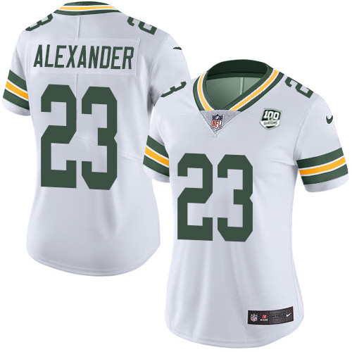 Nike Packers #23 Jaire Alexander White Women's 100th Season Stitched NFL Vapor Untouchable Limited Jersey