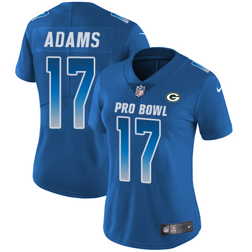 Nike Packers #17 Davante Adams Royal Women's Stitched NFL Limited NFC 2018 Pro Bowl Jersey Nike Packers #17 Davante Adams Royal Women's Stitched NFL Limited NFC 2018 Pro Bowl Jersey