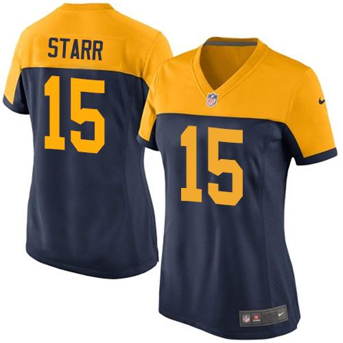 Nike Packers #15 Bart Starr Navy Blue Alternate Women's Stitched NFL New Elite Jersey Nike Packers #15 Bart Starr Navy Blue Alternate Women's Stitched NFL New Elite Jersey