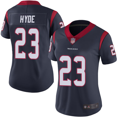 Nike Texans #23 Carlos Hyde Navy Blue Team Color Women's Stitched NFL Vapor Untouchable Limited Jersey