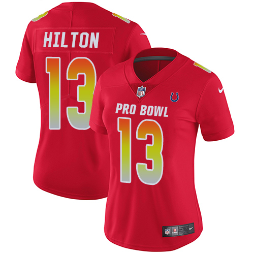 Nike Colts #13 T.Y. Hilton Red Women's Stitched NFL Limited AFC 2018 Pro Bowl Jersey Nike Colts #13 T.Y. Hilton Red Women's Stitched NFL Limited AFC 2018 Pro Bowl Jersey