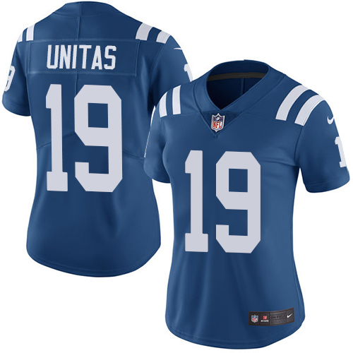 Nike Colts #19 Johnny Unitas Royal Blue Team Color Women's Stitched NFL Vapor Untouchable Limited Jersey Nike Colts #19 Johnny Unitas Royal Blue Team Color Women's Stitched NFL Vapor Untouchable Limited Jersey