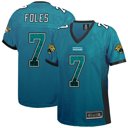 Nike Jaguars #7 Nick Foles Teal Green Alternate Women's Stitched NFL Elite Drift Fashion Jersey