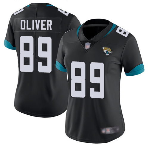 Nike Jaguars #89 Josh Oliver Black Team Color Women's Stitched NFL Vapor Untouchable Limited Jersey