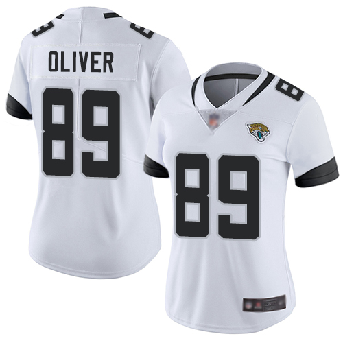 Nike Jaguars #89 Josh Oliver White Women's Stitched NFL Vapor Untouchable Limited Jersey