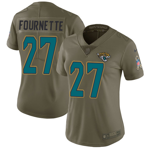 Nike Jaguars #27 Leonard Fournette Olive Women's Stitched NFL Limited 2017 Salute to Service Jersey