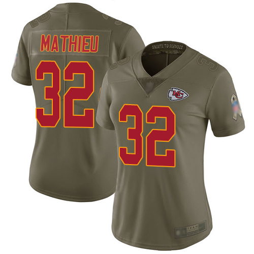 Nike Chiefs #32 Tyrann Mathieu Olive Women's Stitched NFL Limited 2017 Salute to Service Jersey Nike Chiefs #32 Tyrann Mathieu Olive Women's Stitched NFL Limited 2017 Salute to Service Jersey