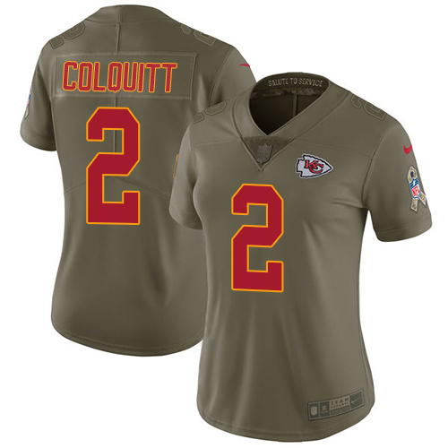 Nike Chiefs #2 Dustin Colquitt Olive Women's Stitched NFL Limited 2017 Salute to Service Jersey Nike Chiefs #2 Dustin Colquitt Olive Women's Stitched NFL Limited 2017 Salute to Service Jersey