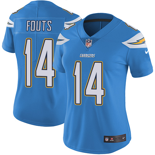 Nike Chargers #14 Dan Fouts Electric Blue Alternate Women's Stitched NFL Vapor Untouchable Limited Jersey