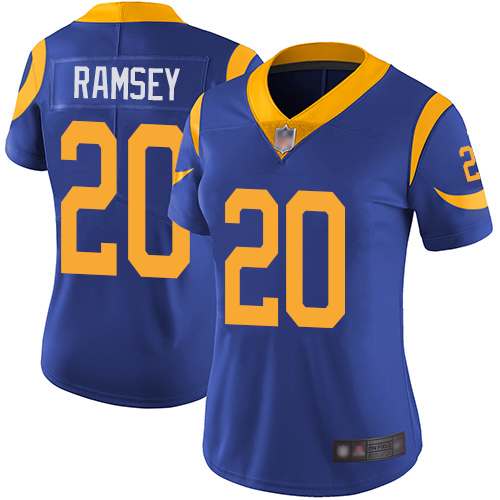 Nike Rams #20 Jalen Ramsey Royal Blue Alternate Women's Stitched NFL Vapor Untouchable Limited Jersey